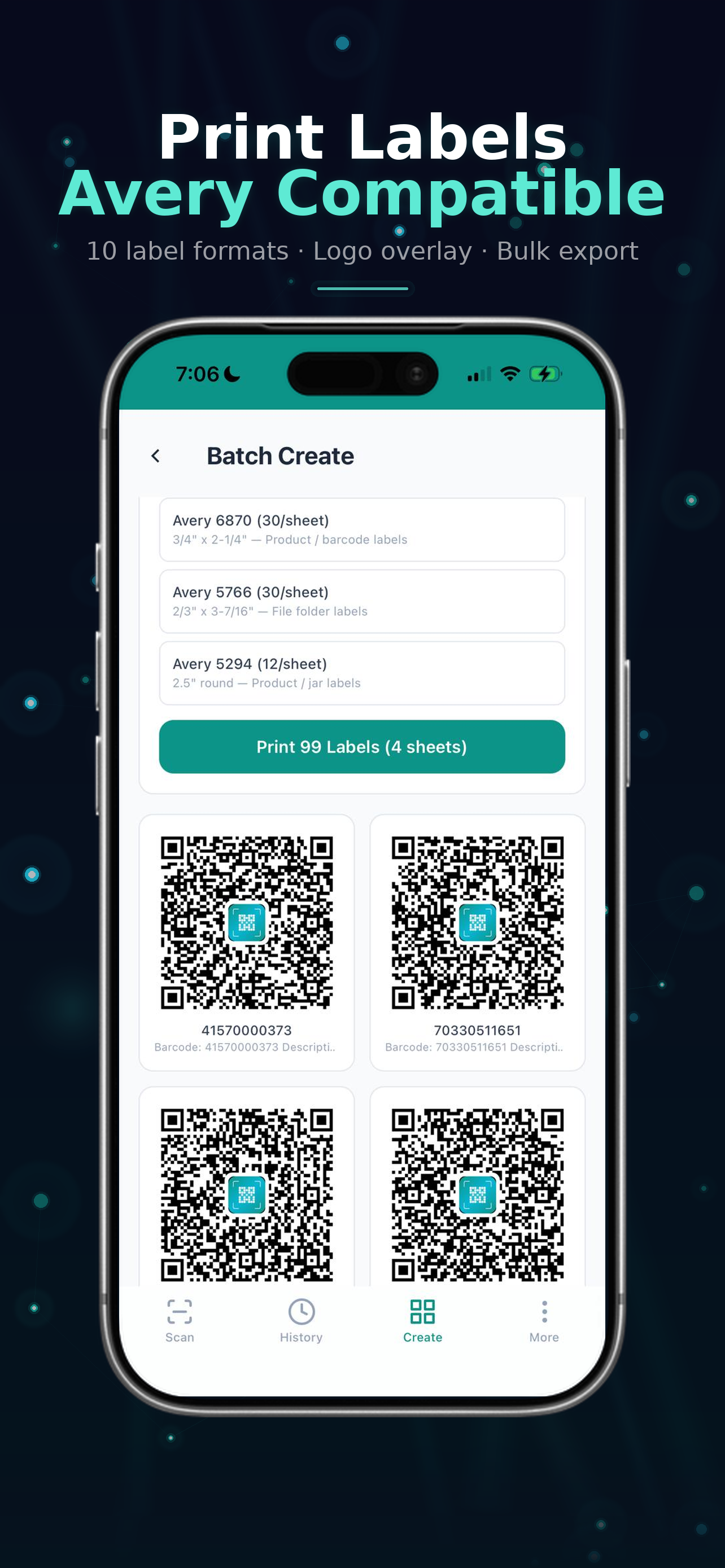 Print Avery label sheets