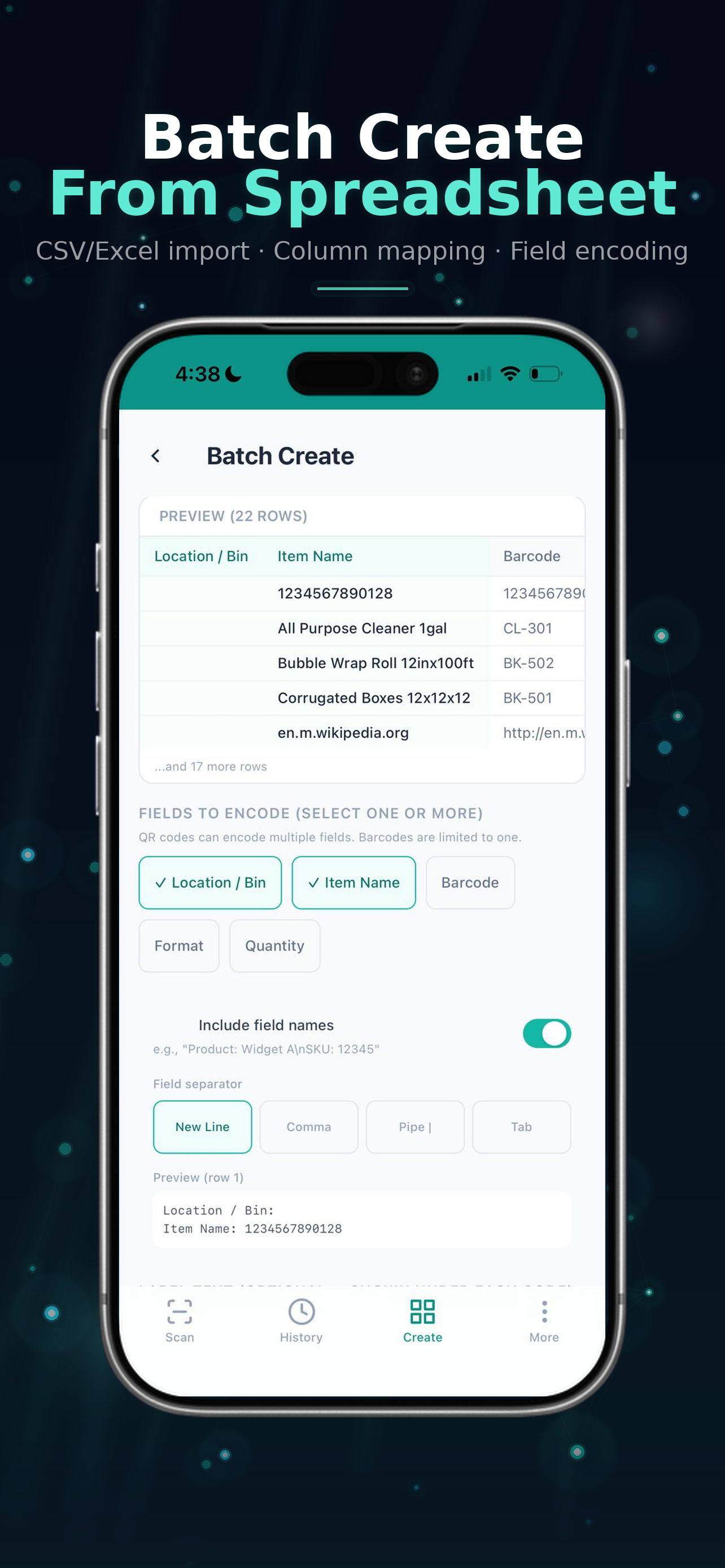 Batch create from CSV